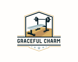 Gym Barbell Bodybuilding logo design