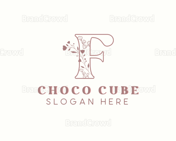 Chic Floral Boutique Letter F Logo