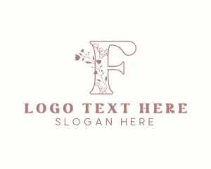 Souvenir Store - Chic Floral Boutique Letter F logo design