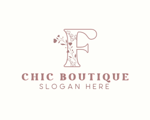 Chic - Chic Floral Boutique Letter F logo design