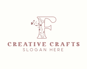 Crafts - Chic Floral Boutique Letter F logo design