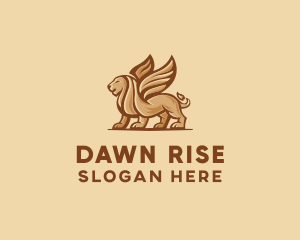 Flying Lion Griffin logo design