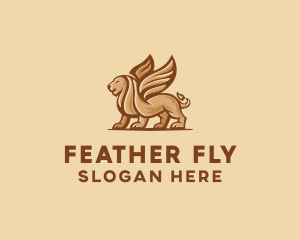 Flying Lion Griffin logo design