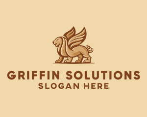 Griffin - Flying Lion Griffin logo design