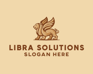 Flying Lion Griffin logo design