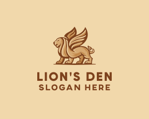 Lion - Flying Lion Griffin logo design