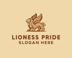 Flying Lion Griffin logo design