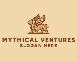 Myth - Flying Lion Griffin logo design