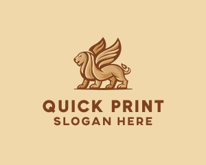 Flying Lion Griffin logo design