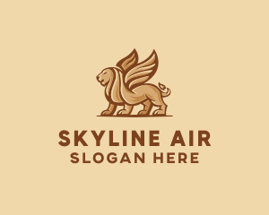 Flying Lion Griffin logo design