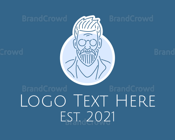 Hipster Man Professor Logo