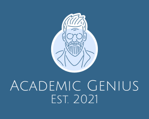 Professor - Hipster Man Professor logo design