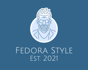 Hipster Man Professor logo design