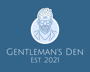 Hipster Man Professor logo design