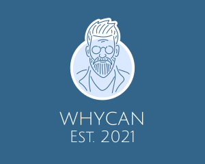 Old Man - Hipster Man Professor logo design