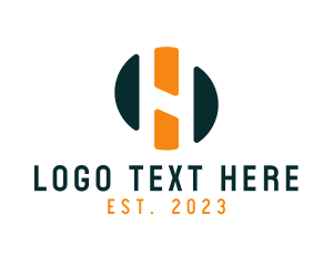 Alphabet - Negative Space Path Letter H logo design