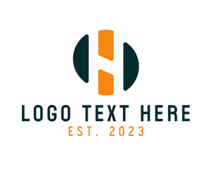 Futuristic - Negative Space Path Letter H logo design