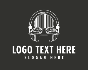 Turntable Headset DJ Logo