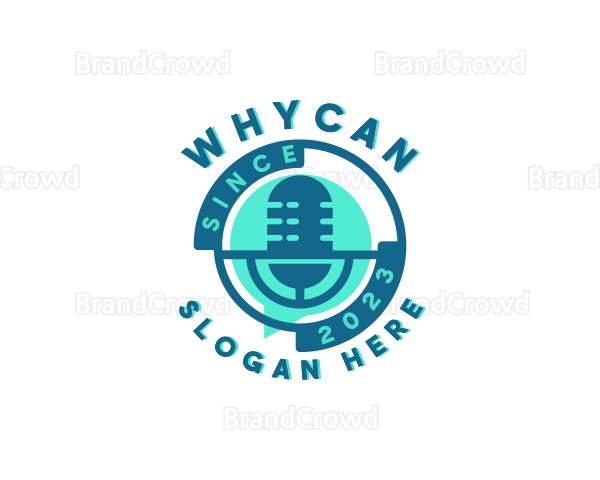 Microphone Streaming Podcast Logo