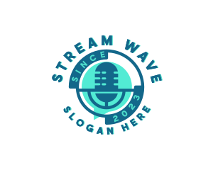 Streaming - Microphone Streaming Podcast logo design