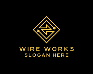 Wire - Electric Lightning Wire logo design