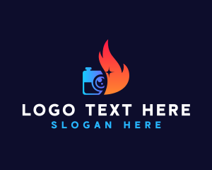 Shoot - Camera Flame Photographer logo design