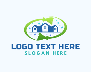 Broom - Housekeeping Cleaning  House logo design