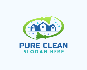 Housekeeping Cleaning  House logo design