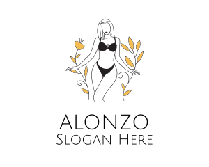 Bikini Lady Nature logo design