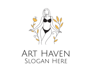 Bikini Lady Nature logo design