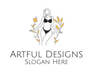 Bikini Lady Nature logo design