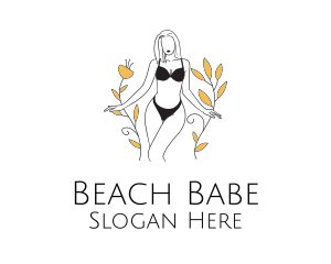 Bikini Lady Nature logo design