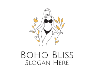 Bikini Lady Nature logo design