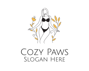 Bikini Lady Nature logo design