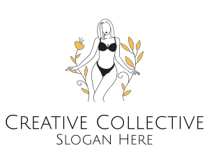 Bikini Lady Nature logo design