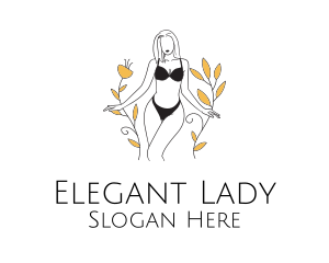 Lady - Bikini Lady Nature logo design