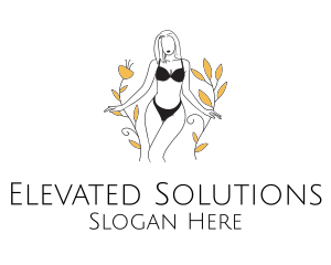 Bikini Lady Nature logo design