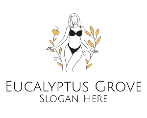 Bikini Lady Nature logo design