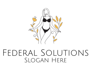 Bikini Lady Nature logo design