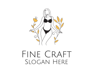 Bikini Lady Nature logo design