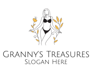 Bikini Lady Nature logo design