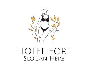 Bikini Lady Nature logo design