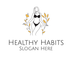 Bikini Lady Nature logo design