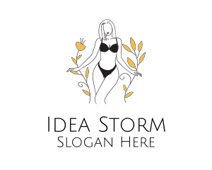 Bikini Lady Nature logo design