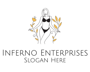 Bikini Lady Nature logo design