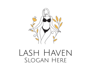 Bikini Lady Nature logo design