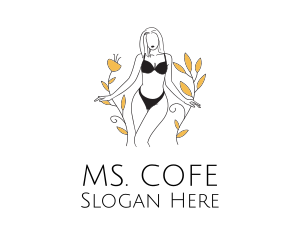 Bikini Lady Nature logo design