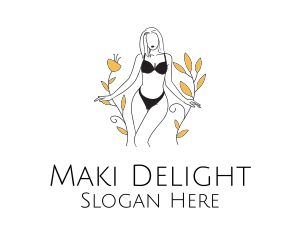 Bikini Lady Nature logo design