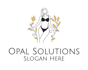 Bikini Lady Nature logo design