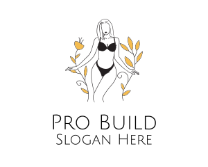 Bikini Lady Nature logo design